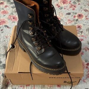 Dr. Martens Black Leather Lace-Up Boots